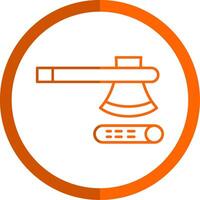 Axe Line Orange Circle Icon vector