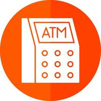 Atm Machine Glyph Red Circle Icon vector