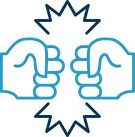 Fighting Line Blue Two Color Icon vector