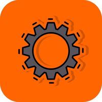 Setting Filled Orange background Icon vector