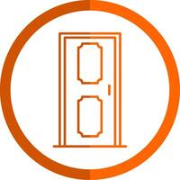 Door Line Orange Circle Icon vector