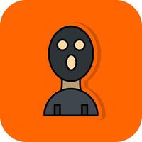 Balaclava Filled Orange background Icon vector