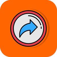 Forward Filled Orange background Icon vector