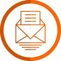 Letter Line Orange Circle Icon vector