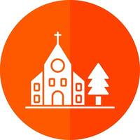 Iglesia glifo rojo circulo icono vector