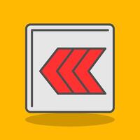 Left Chevron Filled Shadow Icon vector