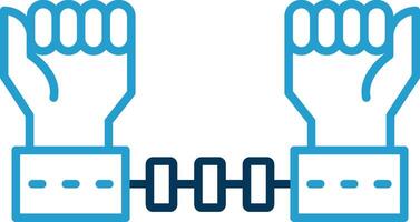 Arrested Criminal Line Blue Two Color Icon vector