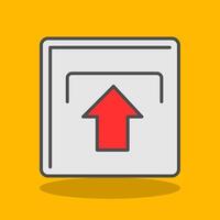 Upload Filled Shadow Icon vector