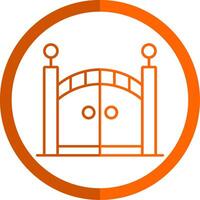 Gate Line Orange Circle Icon vector