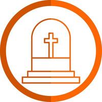 Grave Line Orange Circle Icon vector