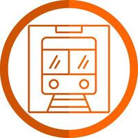 metro línea naranja circulo icono vector