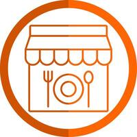 restaurante línea naranja circulo icono vector