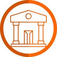 Museum Line Orange Circle Icon vector