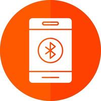 Bluetooth Glyph Red Circle Icon vector