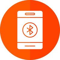 Bluetooth Glyph Red Circle Icon vector