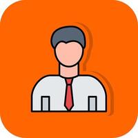 Office Worker Filled Orange background Icon vector