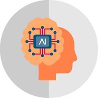 Artificial Intelligence Flat Scale Icon vector