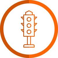 Traffic Lights Line Orange Circle Icon vector