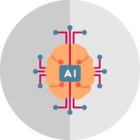 artificial inteligencia plano escala icono vector