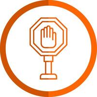 Stop Sign Line Orange Circle Icon vector