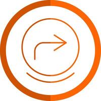 Forward Line Orange Circle Icon vector