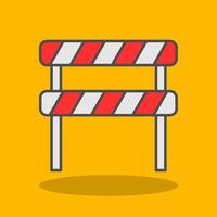 Road Block Filled Shadow Icon vector