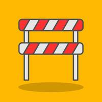 Road Block Filled Shadow Icon vector