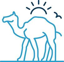 Camel Line Blue Two Color Icon vector