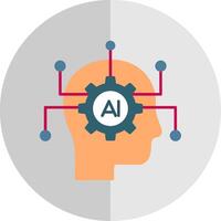 Artificial Intelligence Flat Scale Icon vector