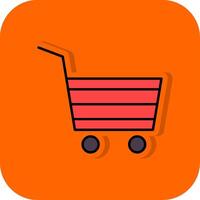 Trolley Filled Orange background Icon vector