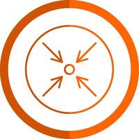 minimizar línea naranja circulo icono vector