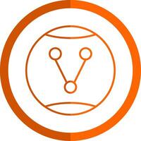 Share Option Line Orange Circle Icon vector