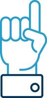 Raised Finger Line Blue Two Color Icon vector