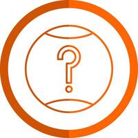 Question Line Orange Circle Icon vector