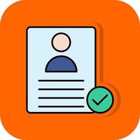 Approved Filled Orange background Icon vector