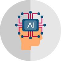 Artificial Intelligence Flat Scale Icon vector