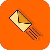 Rápido correo lleno naranja antecedentes icono vector