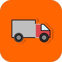 Cargo Van Filled Orange background Icon vector