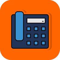 Telephone Filled Orange background Icon vector