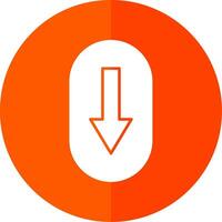 Scroll Down Glyph Red Circle Icon vector