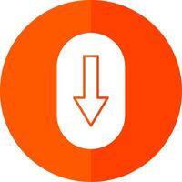 Scroll Down Glyph Red Circle Icon vector