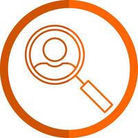 Search User Line Orange Circle Icon vector