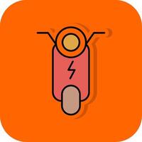 Scooter Filled Orange background Icon vector