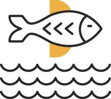 Fish Skined Filled Icon vector