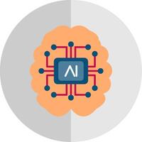 Artificial Intelligence Flat Scale Icon vector