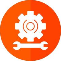 Gear Glyph Red Circle Icon vector