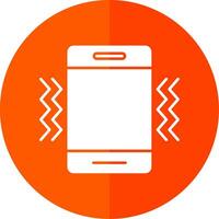 Vibration Glyph Red Circle Icon vector
