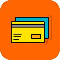 Credit Card Filled Orange background Icon vector