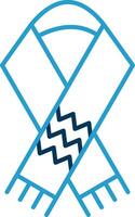 Scarf Line Blue Two Color Icon vector