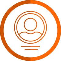 Profile Line Orange Circle Icon vector